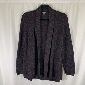 Talbots Wool Silk Blend Cardigan Women's Small Multicolor Knit Open Front